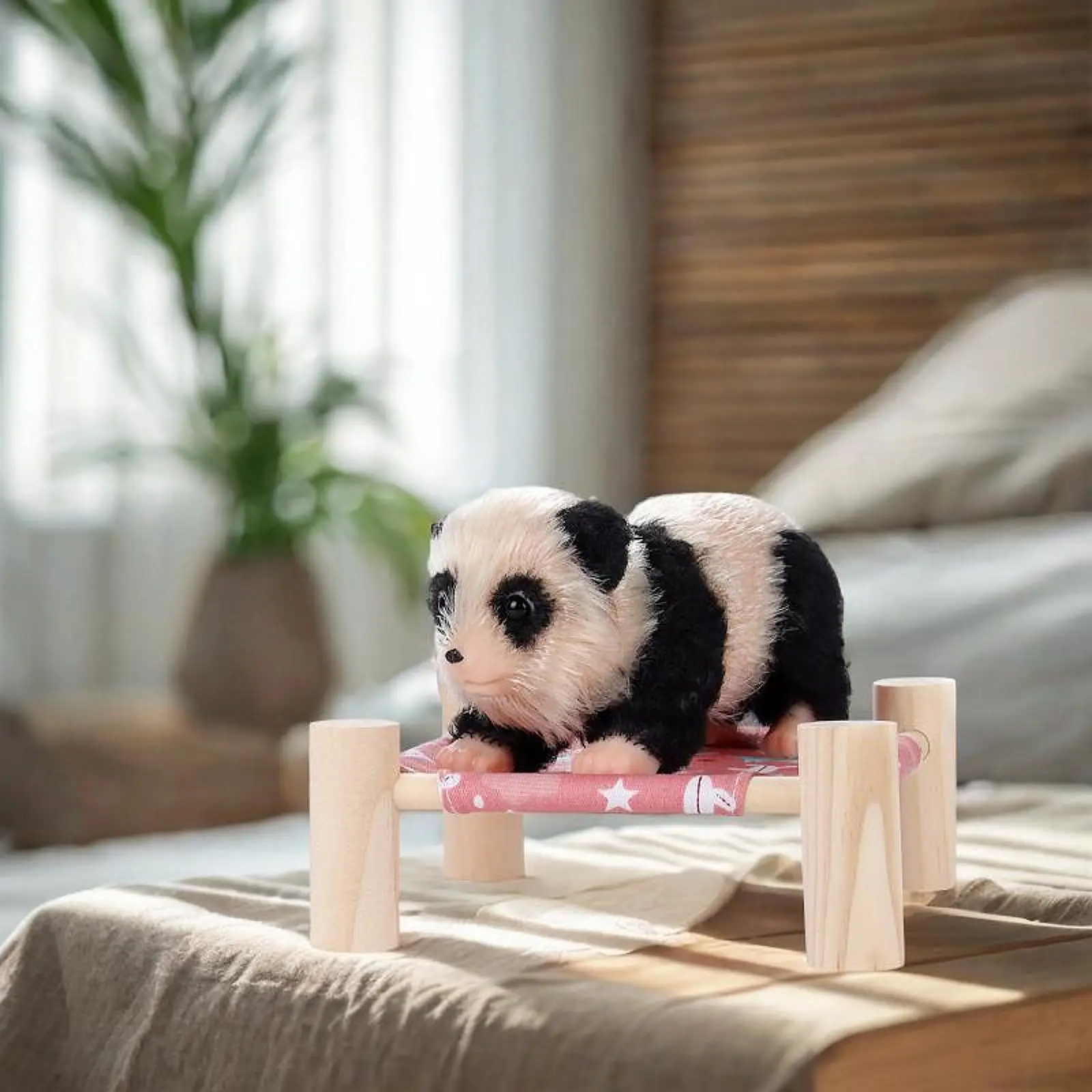 Panda Doll,Mini Silicone Panda,Realistic Cute Animal Doll Toy,Silicone Panda Doll for Party,Family,Activity Photography Props