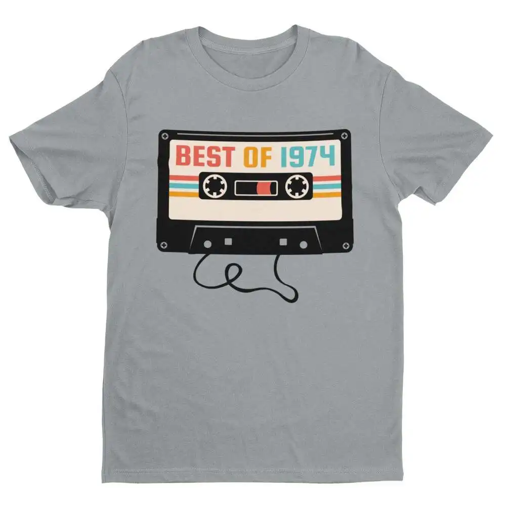 

50th Birthday in 2024 T Shirt Funny Best of 1974 Retro Cassette Tape Gift Idea Luxury vintage oversized