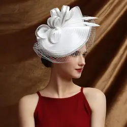 Christmas Fascinators Hat Luxury Satin Cloth Church Hat Ascot Races Derby Hat Theme Party Bride Headband Fascinators for Women