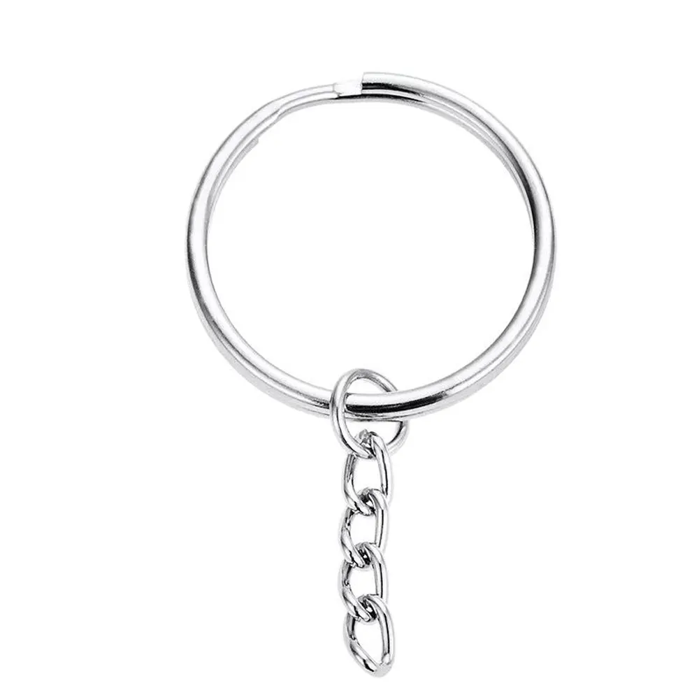 20/50 قطعة معدن فضي اللون فارغة كيرينغ المفاتيح سبليت حلقة الموجودة في قاعدة المفتاح مفتاح حامل خواتم Findings بها بنفسك النتائج صنع المفاتيح اكسسوارات ﻿