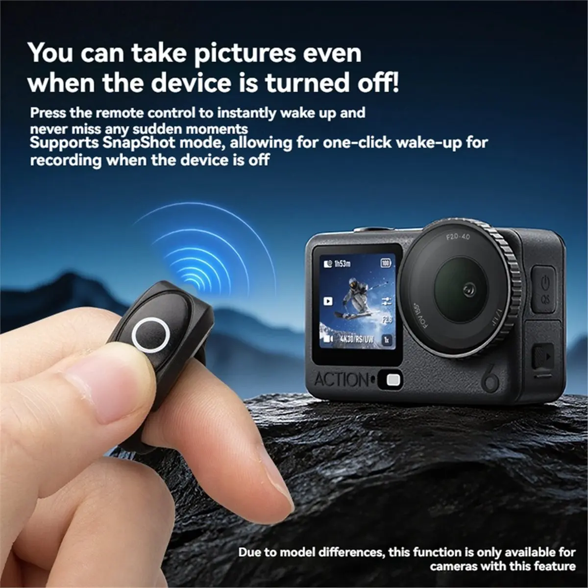 update. Wireless Bluetooth Remote Control Ring Shoot Controller Action Cam Shutter for DJI Action 6/5Pro Osmo360 Camera