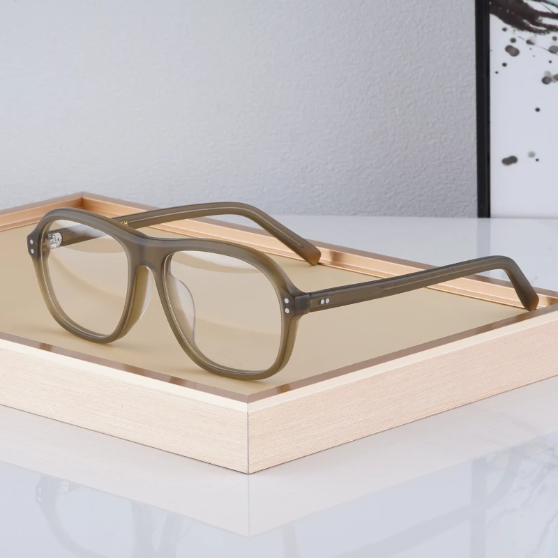 

Japanese Style Matte Acetate Glasses Frames Handmade Square Men Vintage Eyeglasses Women 2025 New Designer Fashion Eyewear