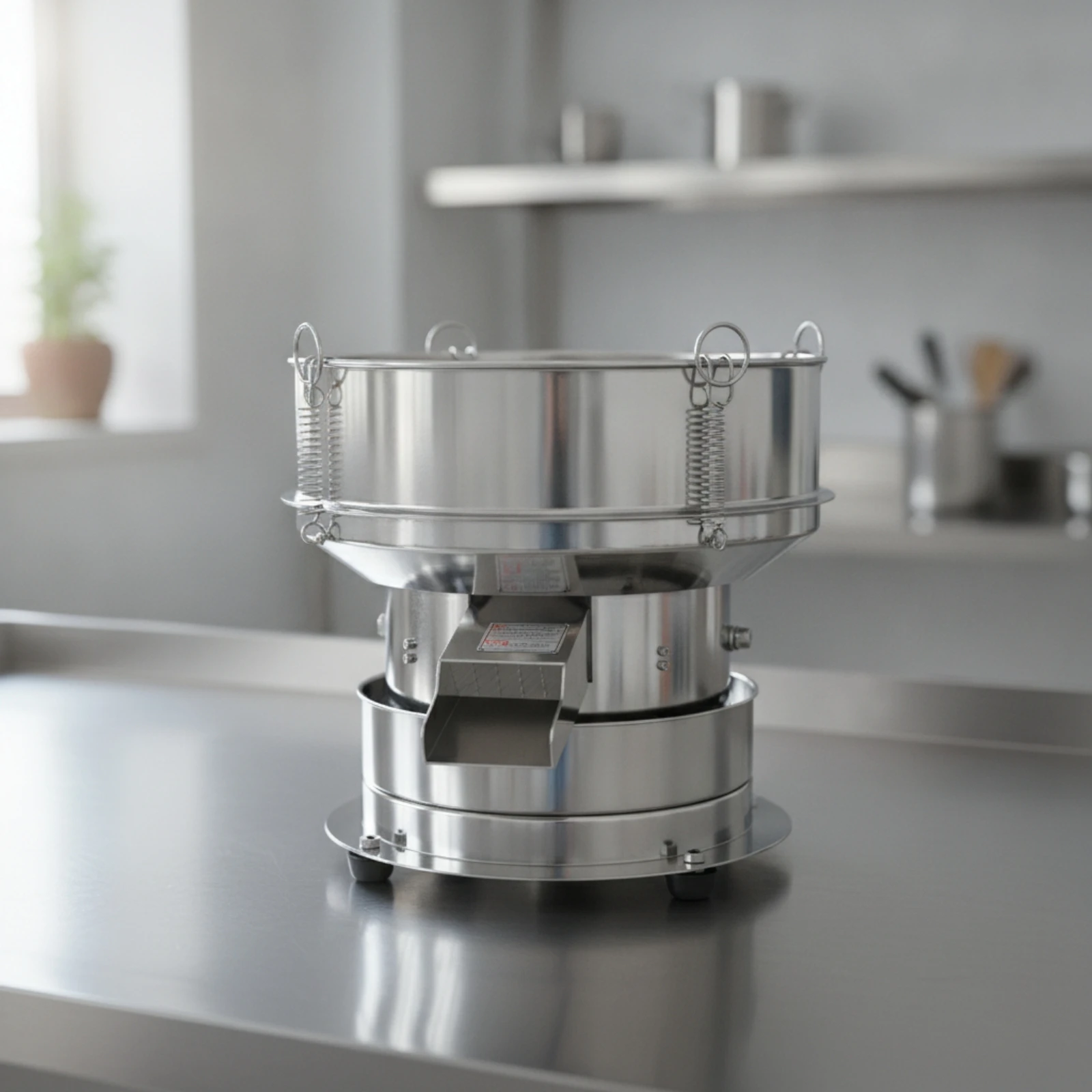 Electric Sieve Machine 220V Electric Vibrating Sifter Automatic Powder Sifter Circular Sieve Machine with Discharge Outlet