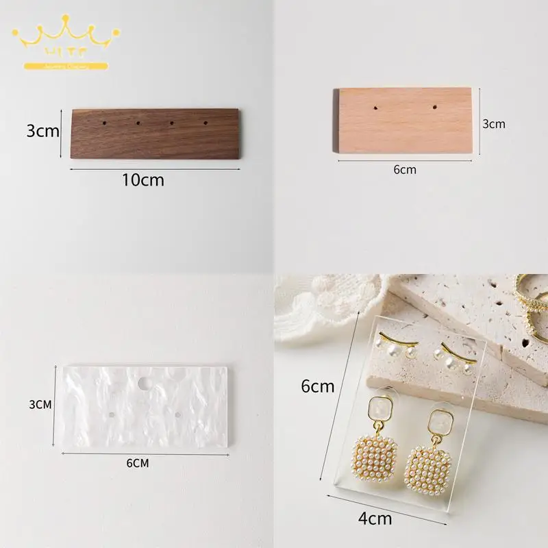 Wholesale Acrylic/wood Earring Display Card Ear Stud Showcase Thin Board Jewelry Shop Counter Earring Holder Multi Size Availabl