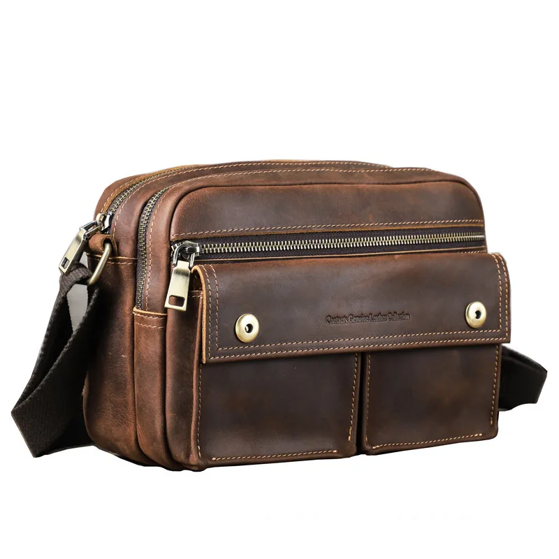 جديد عصري النمط البريطاني واحد الكتف Crossbody يمكن أن يحمل 7.9 بوصة حقائب جلدية حقائب اليد الرجال