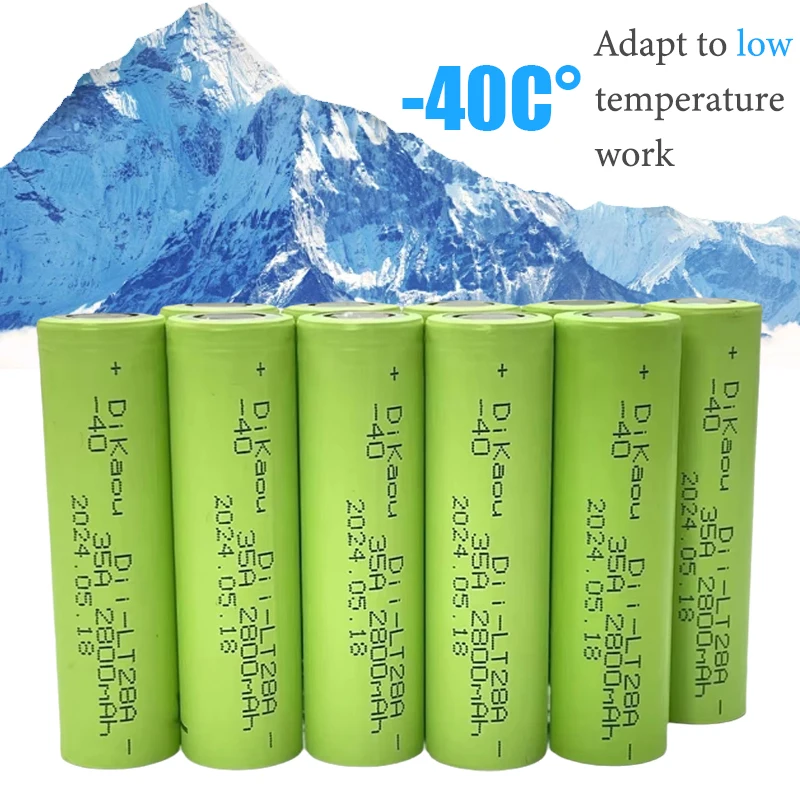 New 18650 Battery -40°C Low Temperature Battery 3.7V 2800mAh for Scooters Power Tools Model Aircraft Energy Storage Power Supply