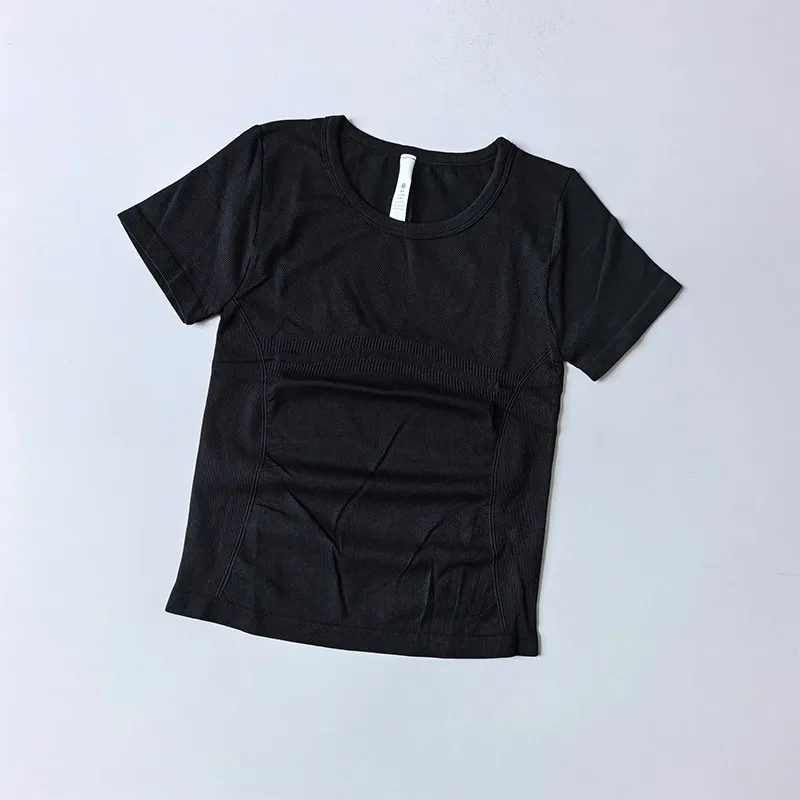 Sportliches Schnelltrocknendes Oberteil für Damen, Kurzarm, Figurbetont, Rundhals, Oberbekleidung, Pilates-Training, Schlankmachendes Fitness-Yoga-T-Shirt – Detail 7
