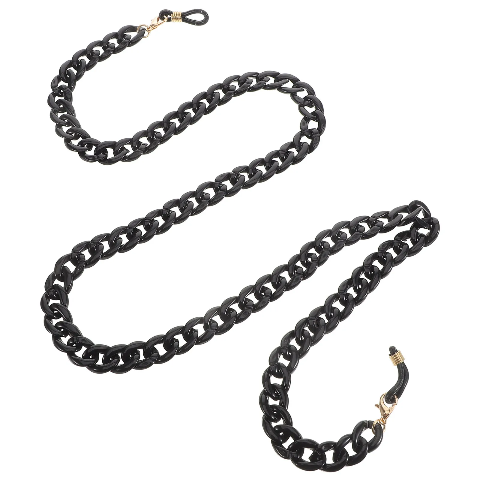 

1Pcs Chic Glasses Chain Acrylic Non-Slip Hanging Rope for Mask and Eyewear Protection Black Acrylic Mask Chain