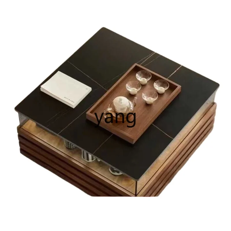 

LT black walnut rock slab coffee table modern square coffee table