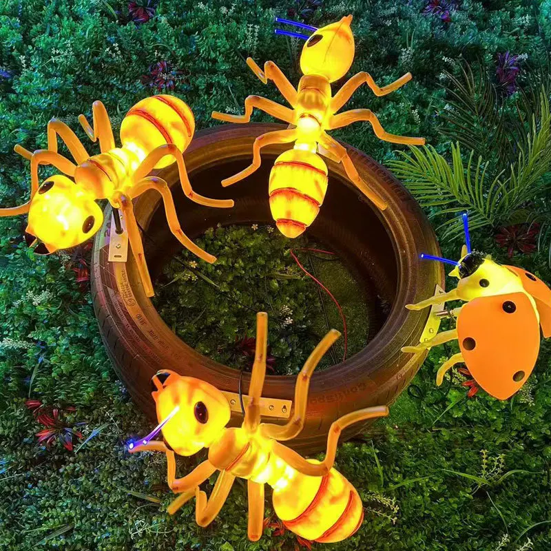 مصباح النمل المحاكاة الديناميكي في الهواء الطلق، مصباح ديكور حشرة الحديقة ذات المناظر الطبيعية الخلابة