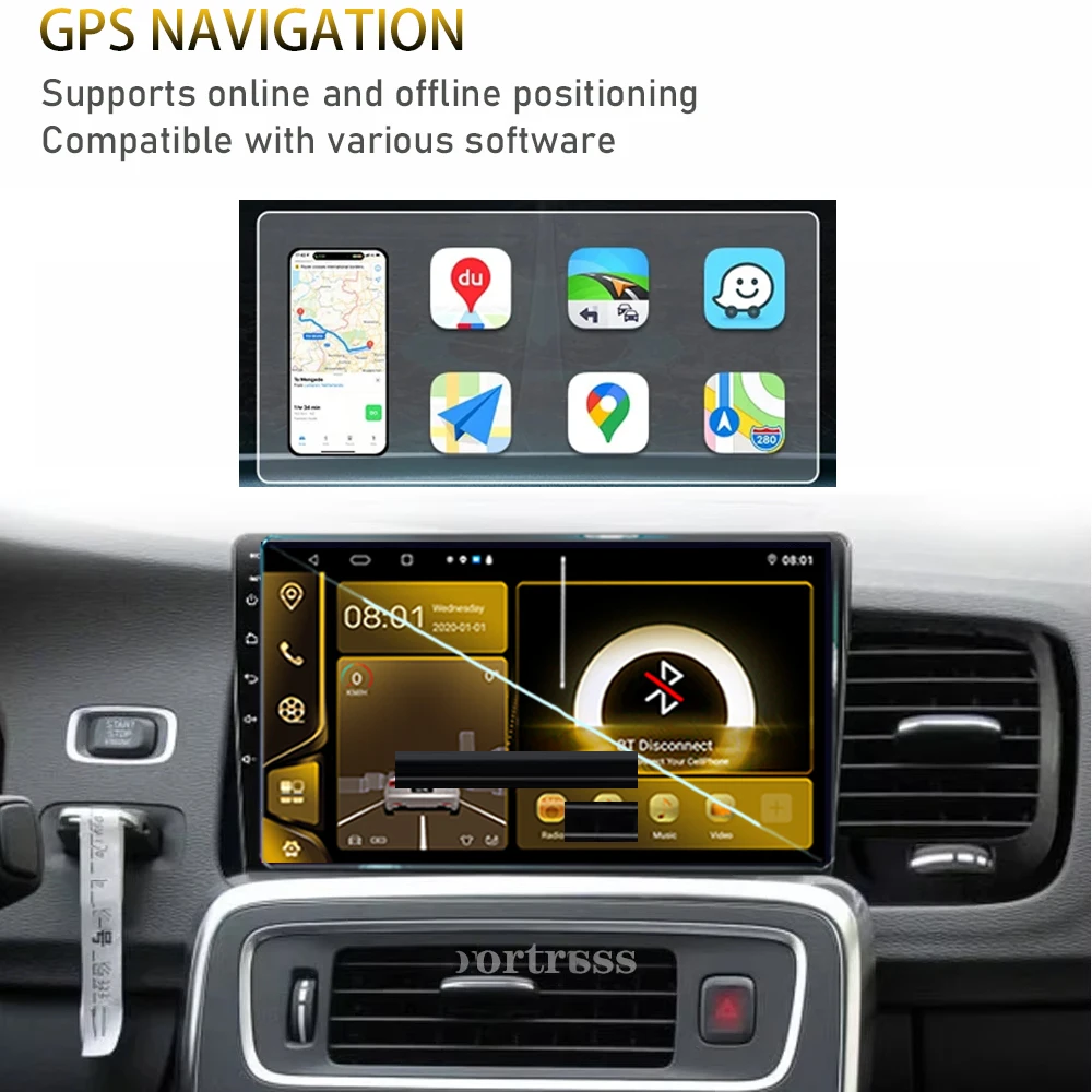 CarPlay For Volvo S60 V60 2008-2020 LHD RHD Android Auto Radio Multimedia Car Video Player Screen DVD Navigation Monitor Stereo