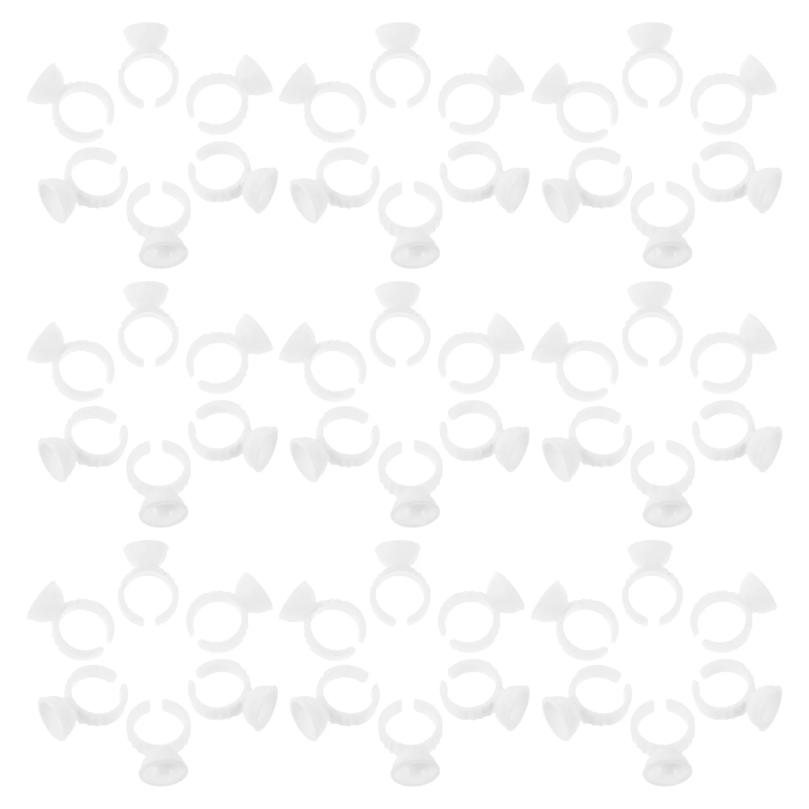 

500Pcs Disposable Tattoo Ring Cups White Plastic No Divider Single Cup Glue Ring Lash Extension Eyelash Glue Holder