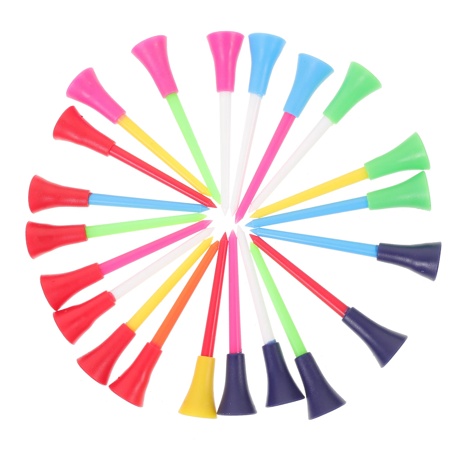 

50Pcs Golf Tees Plastic 83mm Rubber Tip Training Accessories Durable Lightweight Outdoor Aids Plastic Tees Rubber 83mm