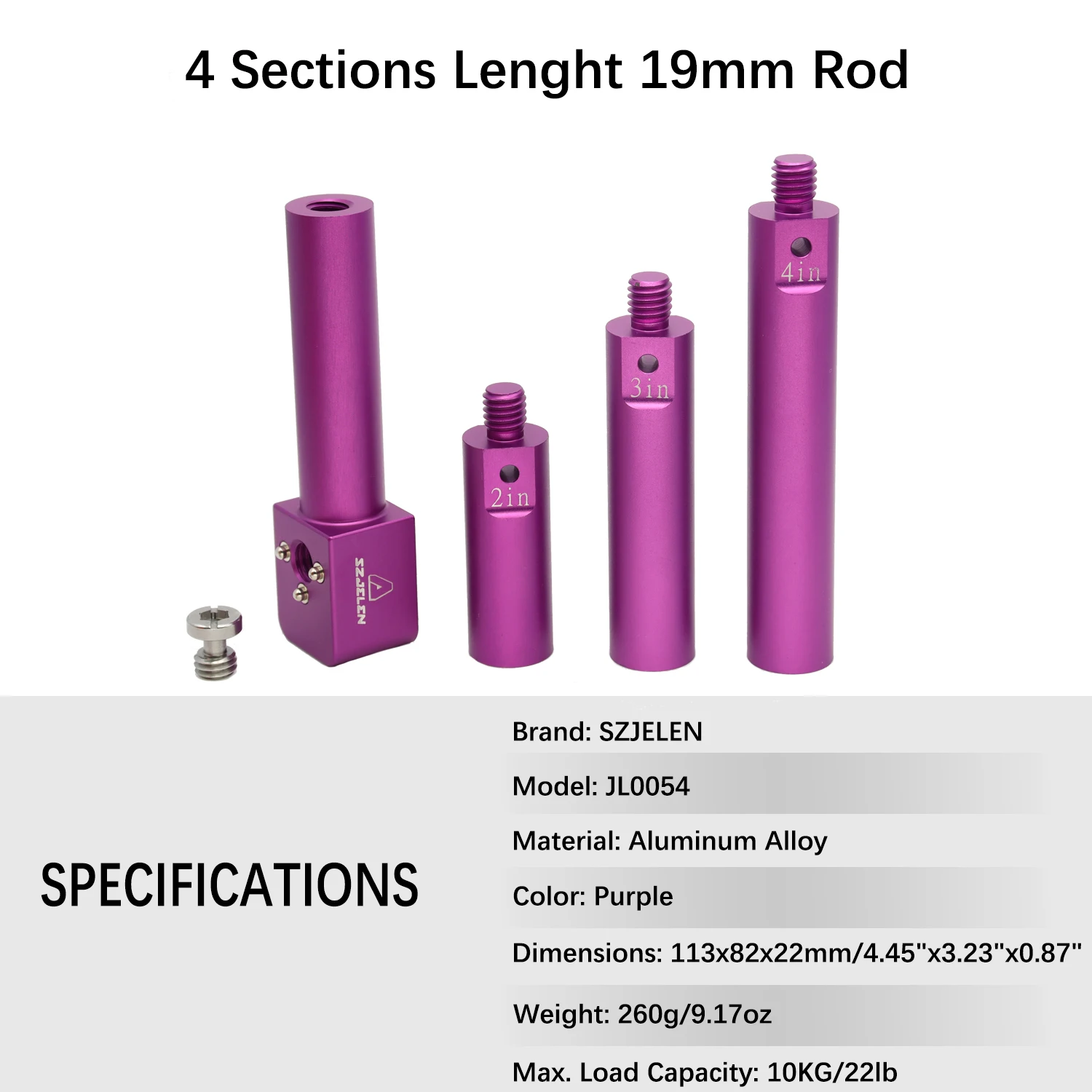 19mm Tube for ARRI RED Sony Camera Wireless Focus Motor Fixed With 3/8 Screws Elastic Positioning Pin