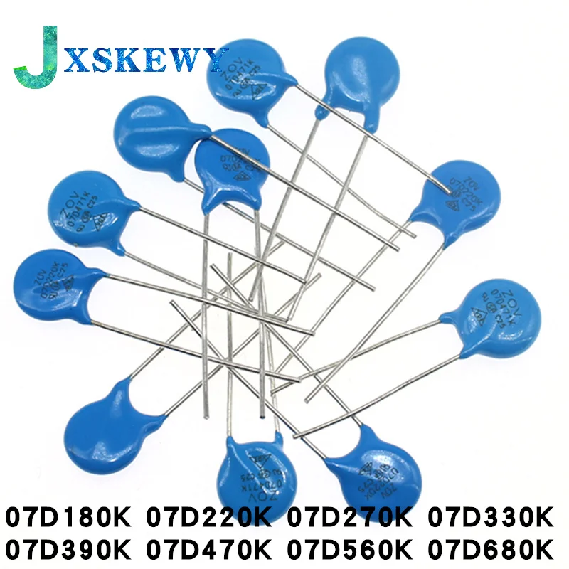 50pcs varistor 07D180K 07D220K 07D270K 07D330K 07D390K 07D470K 07D560K 07D680K piezoresistor 18K 22K 27K 33K 39K 47K 56K 68K