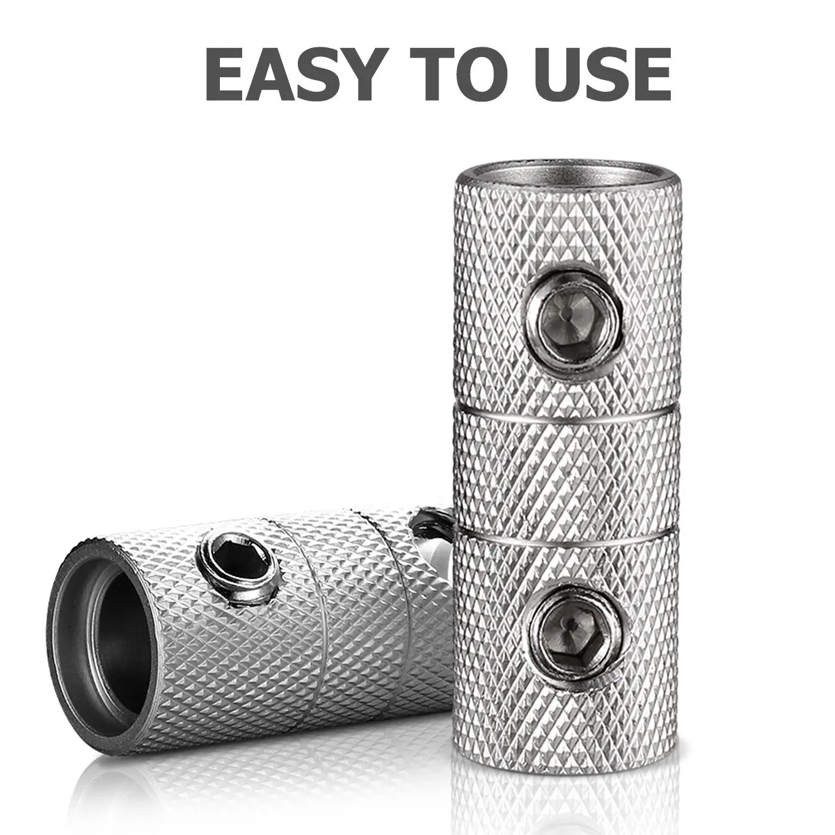 

2Pcs 4 Gauge Audio Car Brass Terminal Butt Connectors Durable Small Lightweight Superior Electrical Contact for Wire Extension