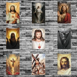 Jesus Christ Religion Faith Face Flag Polyester Digital Printed Banner Tapestry curtain