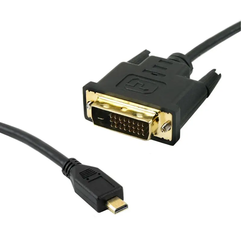 D-Type Micro HDMI Compatible To DVI Video Cable Computer Phone To DVI Monitor Conversion Cable 1m/1.8m