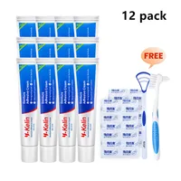 Gran oferta de crema adhesiva para dentadura Y-Kelin, sujeción fuerte, 40 gramos, 12 paquetes para seguro superior e inferior, enviar un regalo