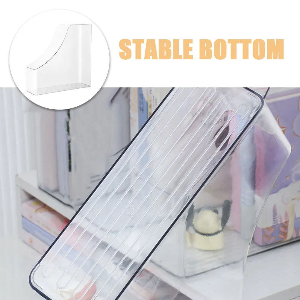 Transparent Acrylic Magazine File Holder Vertical File Organizer Clear Document Storage for Office Home School Desk