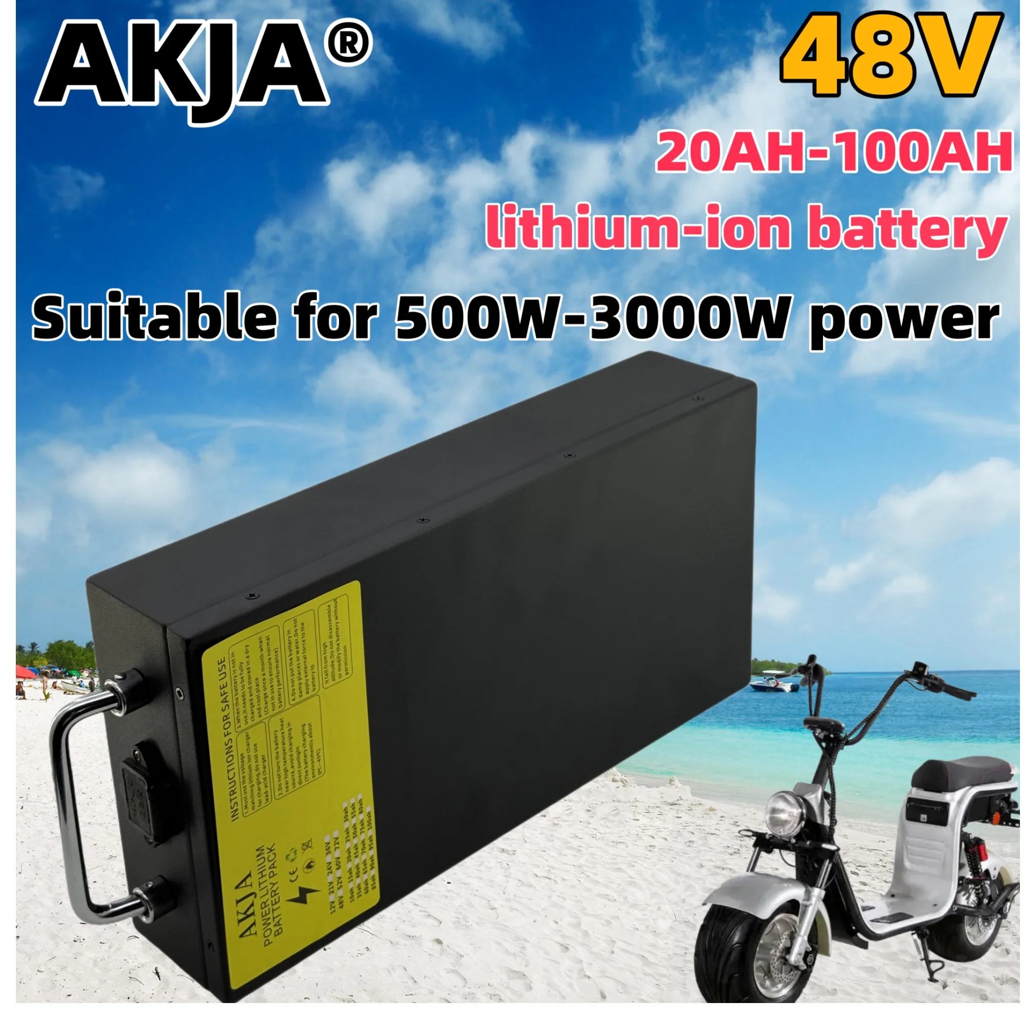 

Aviation Express Harley Electric Vehicle 48V100AH 18650 Lithium Battery Lithium Battery Pack Suitable for motors below 500W-3000