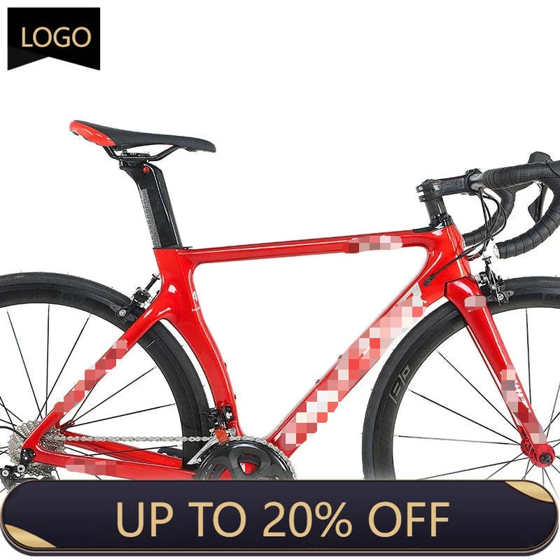 EER Twitter Thunder-C 21-Speed 700c Red Unisex 46cm Lightweight Road Bike Carbon Fiber Frame with Aluminum Forks Suitable for Ra