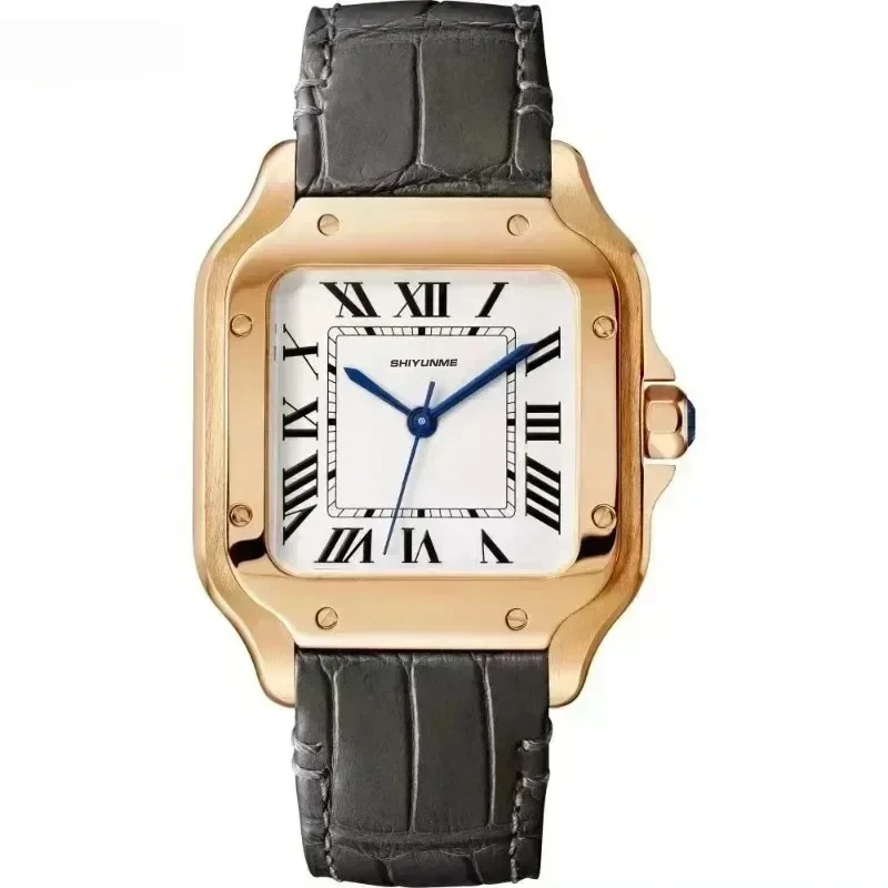 Montre multifonction pour hommes, série cuir 42MM, automatique, mécanique, exquise, classique, à la mode