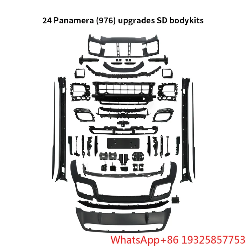 Tegarry for Ugrad SD BodyKit New Carbon Black Upgrade Facelift Front/Rear Bumpers Lip Fog Light Cut-Outs Bumper Rail