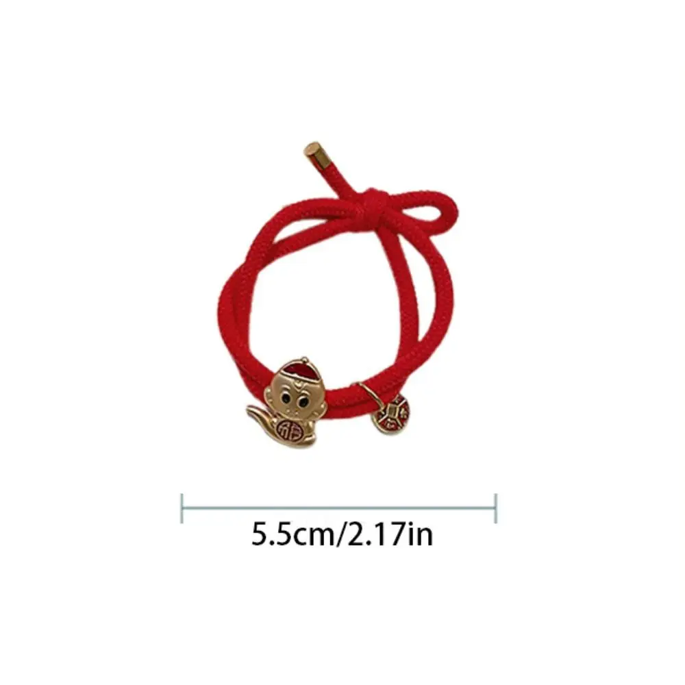 2025 Cartoon Schlangenhaarseil Rotes Armband Chinesischer Stil Schlangenjahr Rotes Gummiband Dual-Purpose Pferdeschwanzhalter Haarschmuck