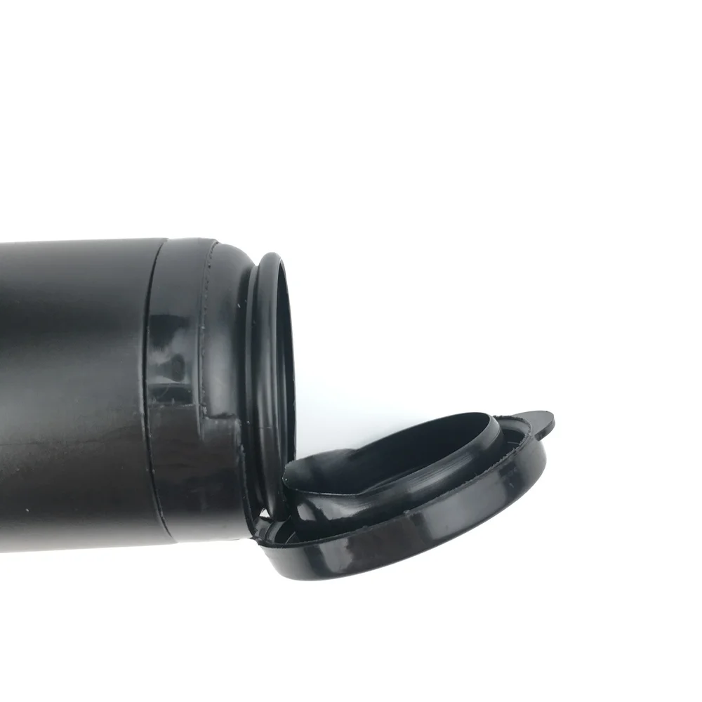 12pcs 60ml 2oz Black Plastic HDPE Straight Round Empty Plastic Pill Container Chewing Gum Bottle With Pull Ring Cap