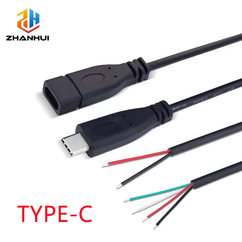 

Кабель-удлинитель USB-C (2/4 контакта) — 1/2/5 шт. в упаковке — разъемы «папа/мама» для зарядки и ремонта электроники