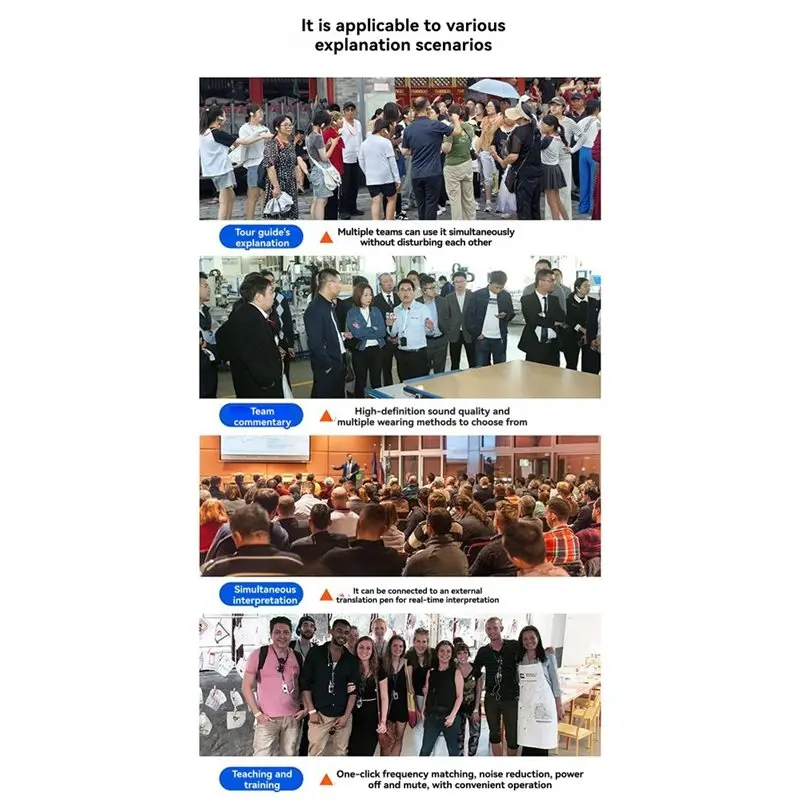 ABKN-Translation System ATG-688 Earhook Tour Guide System Voice Audio Transmission With Mic For Conferences Receiver