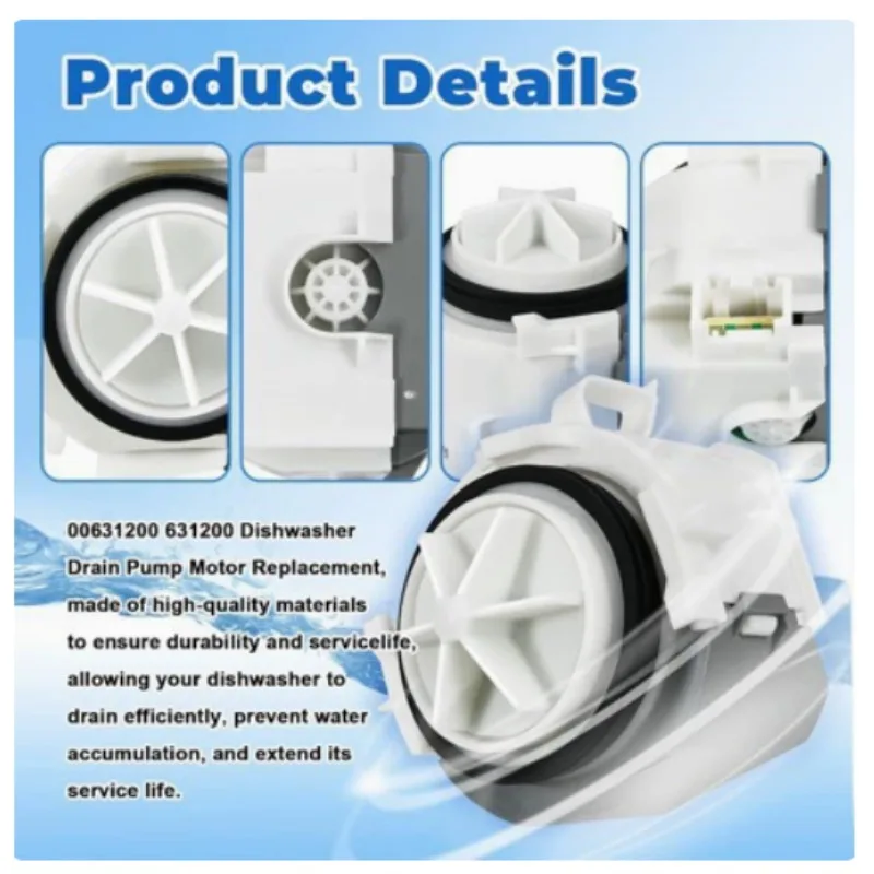 For 00631200 Dishwasher Drain Pump Replacement Part