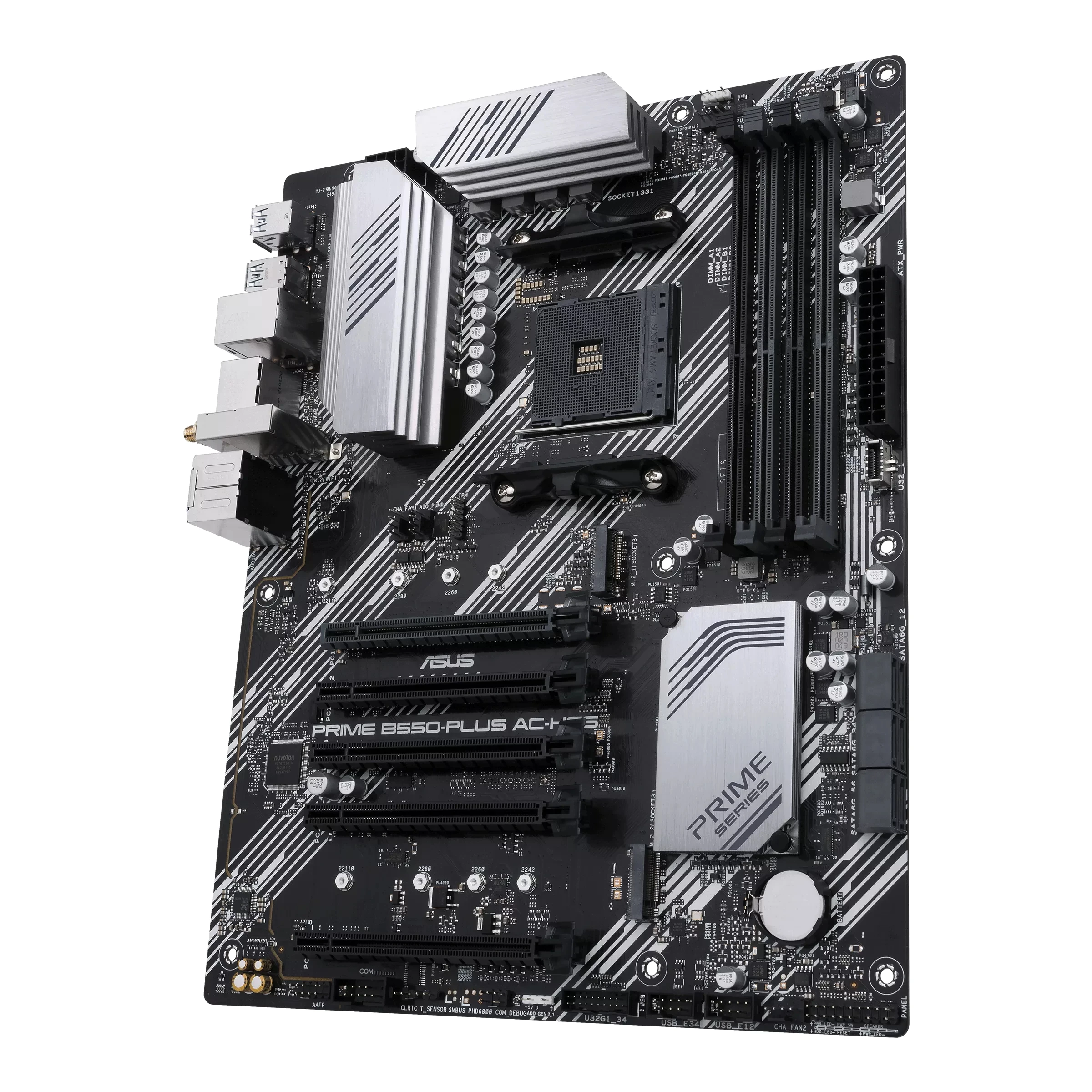 เมนบอร์ด ASUS PRIME B550-PLUS AC-HES รองรับซีพียู AM4 AMD B550 ATX รองรับ M.2 คู่ ใช้ได้กับ Ryzen 4300 Ryzen 5600 Ryzen 4700 Ryzen 5700