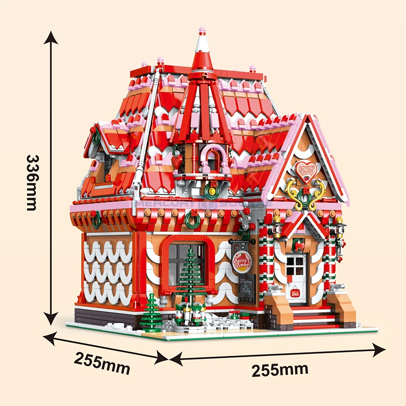

Strawberry Ice Workshop Building Blocks MOC 33204 Model Bricks City Street Medieval Architecture Ideas Toy Gift Kids Girls Boys