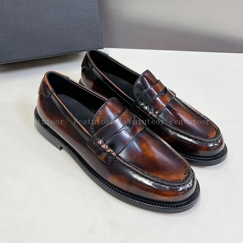 Dames Loafers Ronde Neus Topkwaliteit Echt Leer Flats Ondiep Comfort Dagelijks Woon-werk Wandelschoenen Kantoor Casual Schoenen Hot