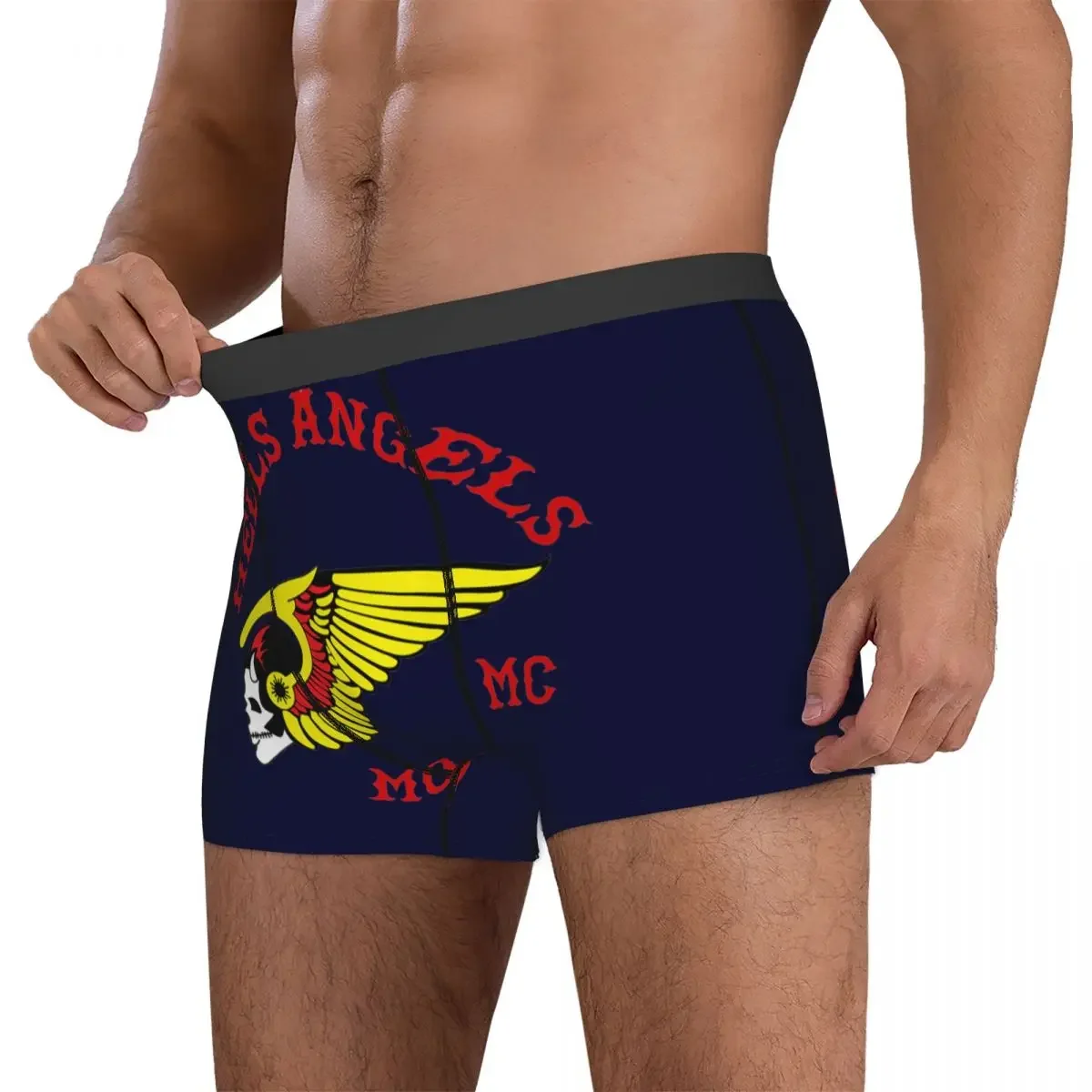 Boxer Underpants Shorts Hells Angels Logo (8) Panties Men Ventilate Underwear for Homme Man Boyfriend Gift