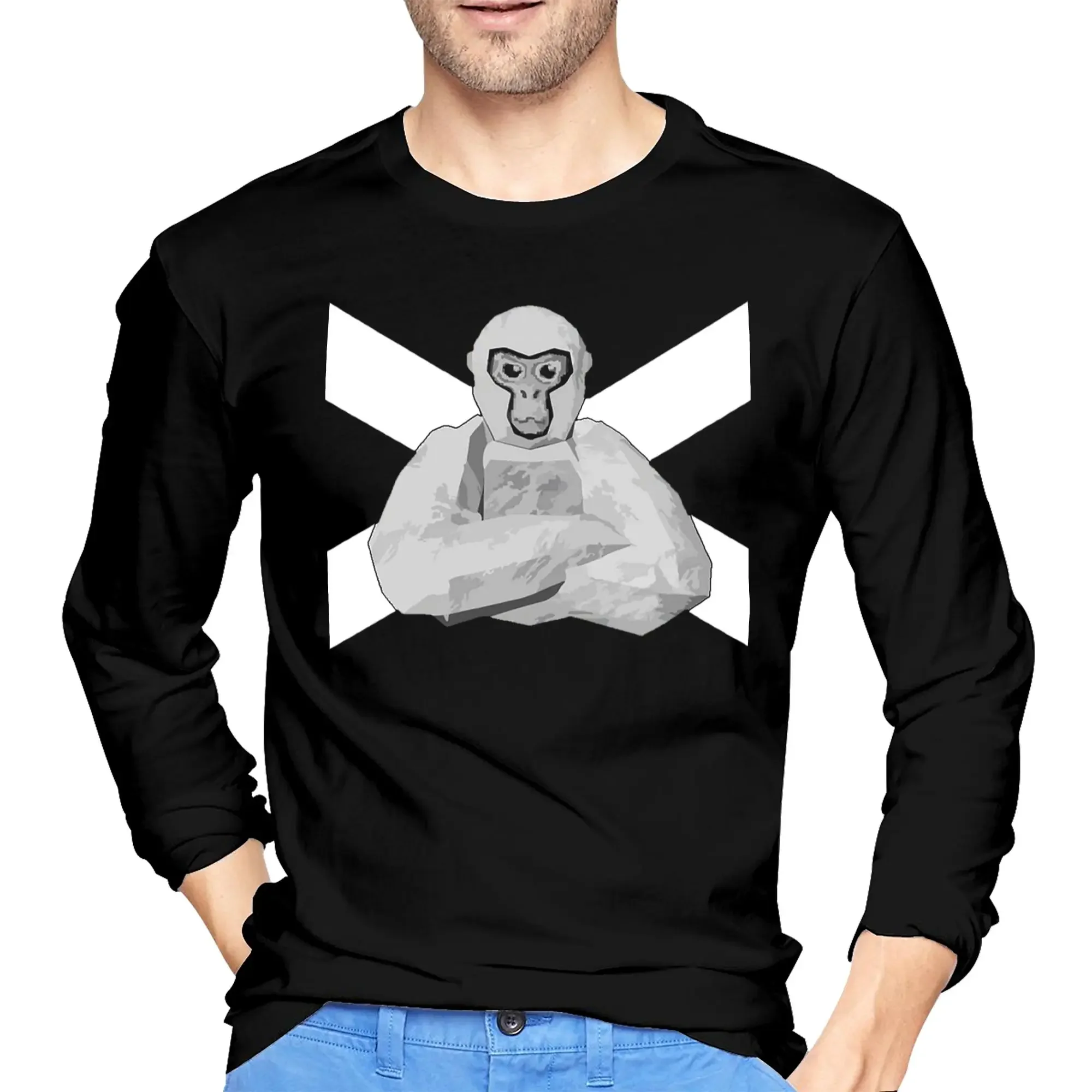 

gorilla tag Men's Long Sleeved T-shirt Fashion Round Neck T shirts Spring and Autumn Men tops