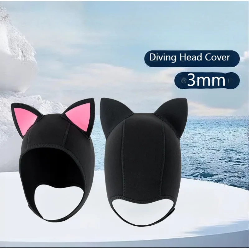 

3MM Cartoon Diving Head Cover Snorkeling Warm Ear Head Surfing Sun Protection Swimming Cap Cold Proof Diving Hat