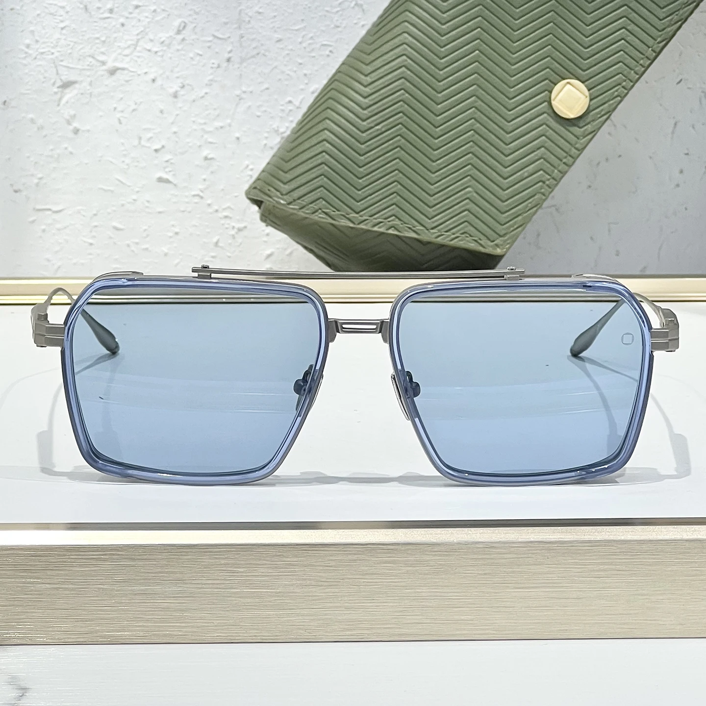 إطار مربع معدني ياباني مصمم فاخر INS كاجوال للقيادة للرجال للنظارات الشمسية والحفلات والعطلات للنساء لظلال AKS