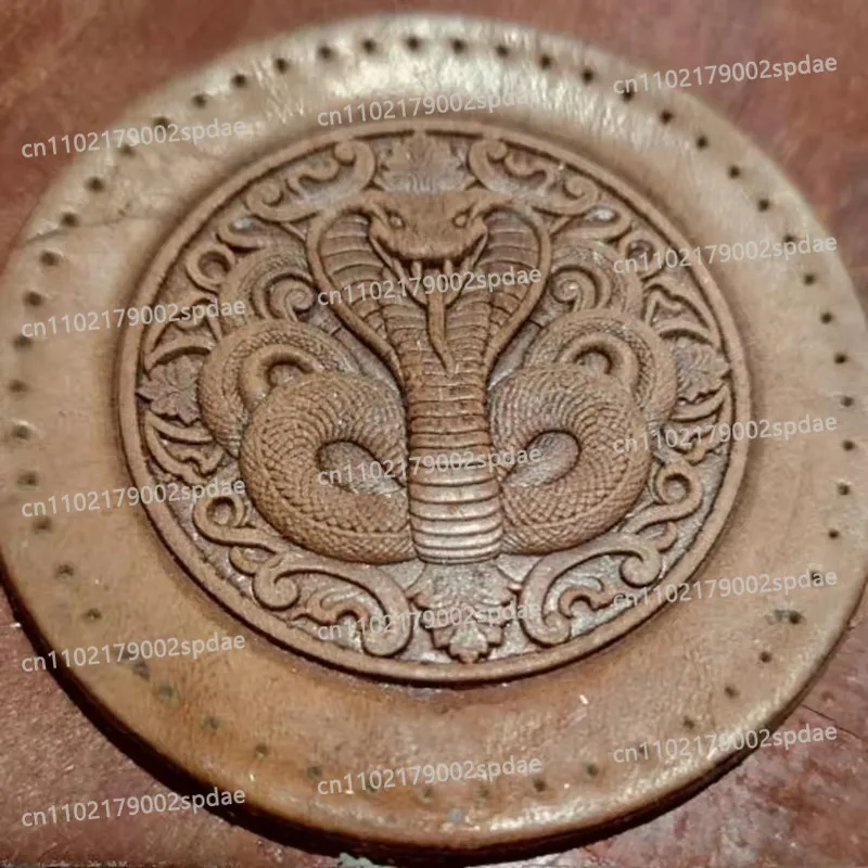 3D Chinese Zodiac Snake Leather Embossing Mold - Aluminum Alloy Stamping Tool For Leather Craft, 5cm Diameter