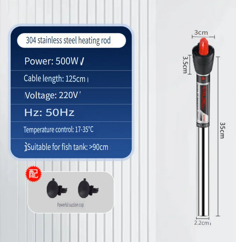 Xilong Аквариумный нагреватель из нержавеющей стали Погружной аквариум 25 Вт 50 Вт 100 Вт 200 Вт 300 Вт 500 Вт Xilong Аквариумный нагреватель из нержавеющей стали Погружной аквариум 25 Вт 50 Вт 100 Вт 200 Вт 300 Вт 500 Вт