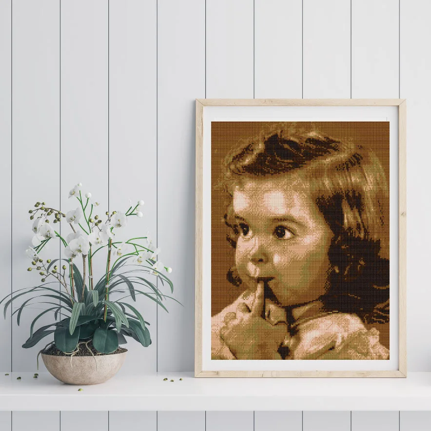 

Soulgift New Pre-Printed Cross Stitch Kit, Stamped 9CT/11CT/14CT/16CT DMC Threads, Embroidery Kit - Girl's Tasty Fingers