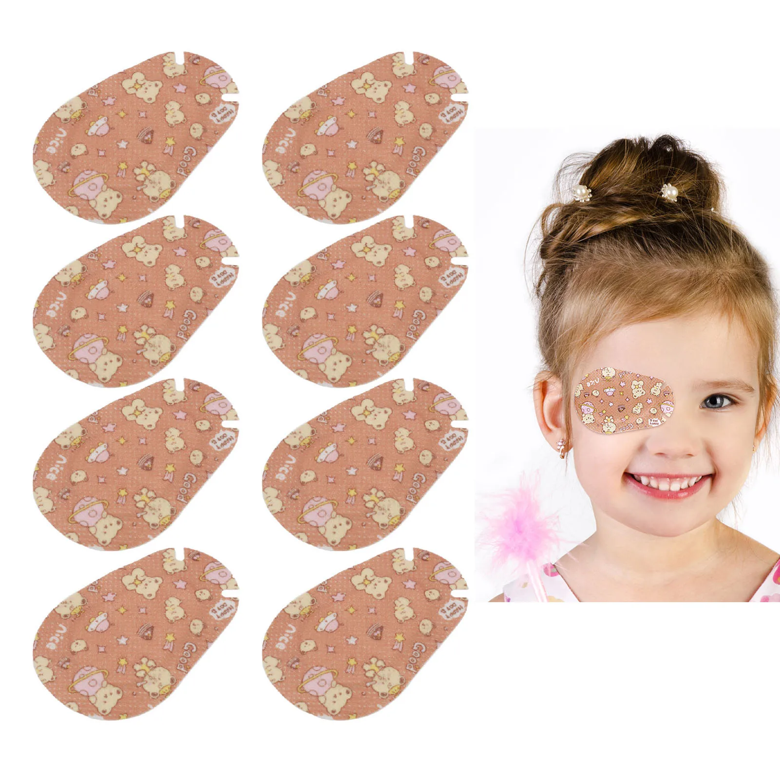 Eye Training Blocking 20Pcs Eye Patch Pad Cartoon Pattern Adhesive Super Thin for Home School Hospital Outdoor