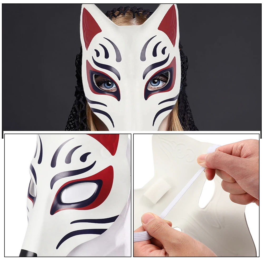 

2pcs Blank Fox Masks Diy Paintable Base For Masquerade Party Wedding Halloween Craft Teenager Adults Unpainted White Embryo