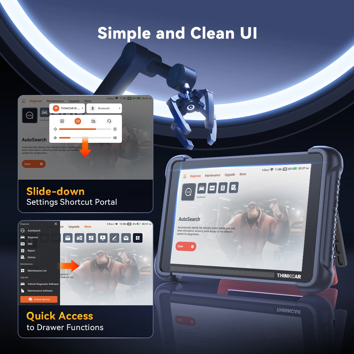 THINKCAR THINKSCAN 689BT Professional Key Programmer Automotive Diagnostic Tool Bidirectional Obd ECU Coding CANFD DOIP 34 Reset