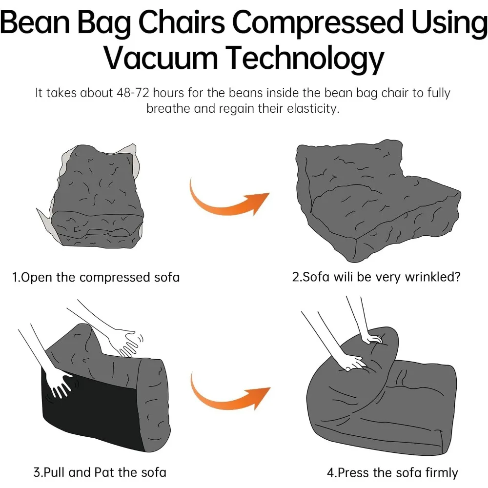 كرسي بين باج مع مسند، أريكة بين باج مريحة مع رغوة الذاكرة، أريكة كسولة مع مسند للقدمين، أريكة بين باج بجانب الحريق