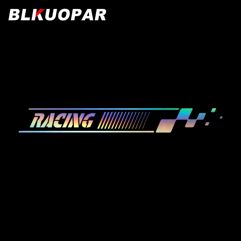 

BLKUOPAR Racing Flag Car Stickers Vinyl Laser Decals Personality Holographic Sunscreen Creativite VAN Motorcycle Decoration