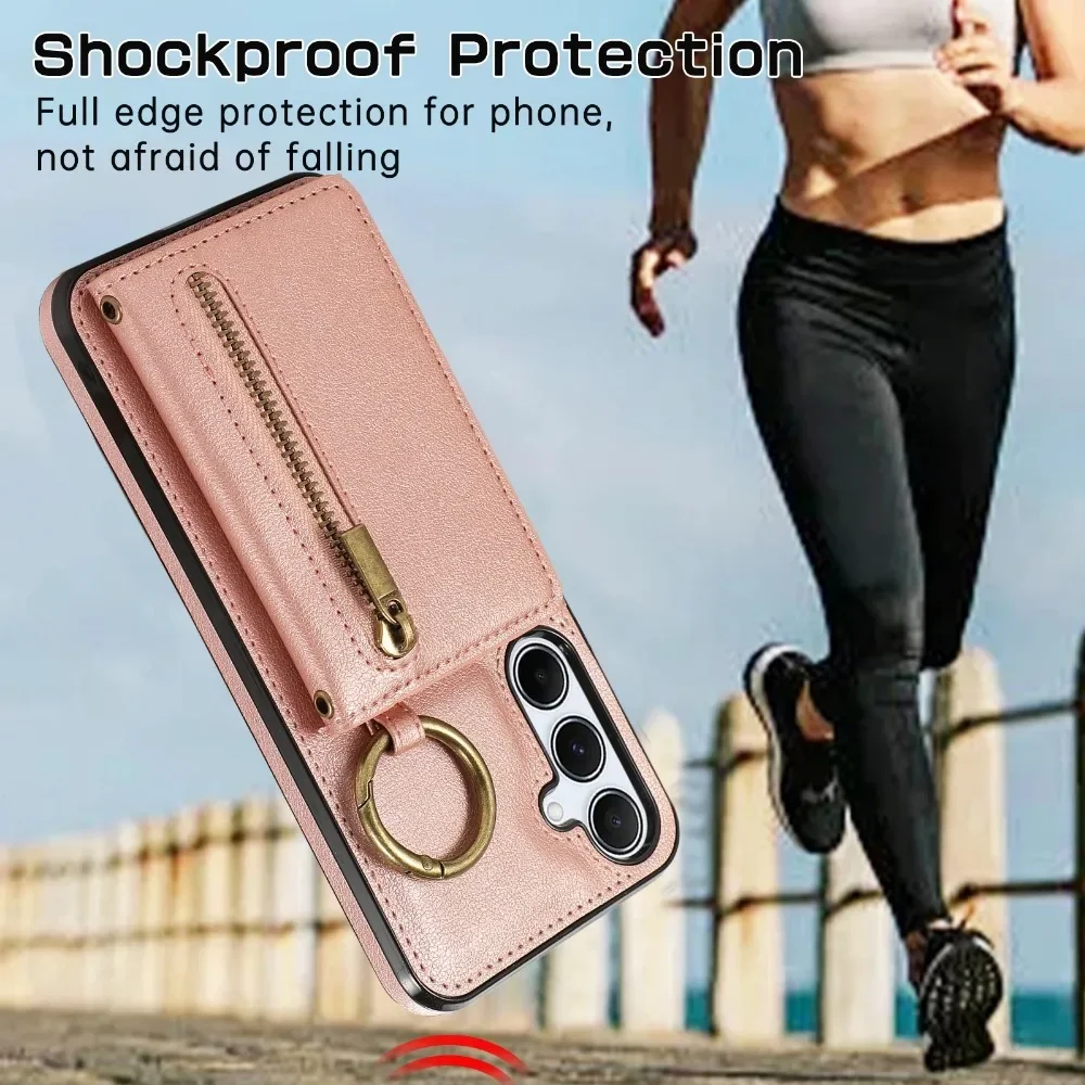 Crossbody Kartenhalter Brieftasche Hülle für Samsung S24 S25 S26 Ultra S23 FE S22 S21 Plus A57 A37 A56 A36 A16 A55 A35 Leder-Cover – Detail 5