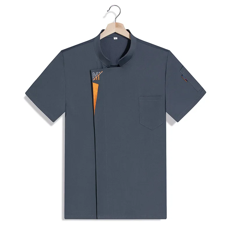 ホテルレストラン厨房作業服半袖シェフジャケットベーカリーペストリーシェフサマーホワイトキッチンコート